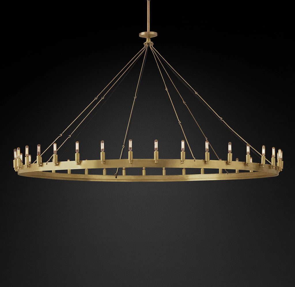 72 Inch Vintage Filament Tubular Candle Round Chandelier - Camino