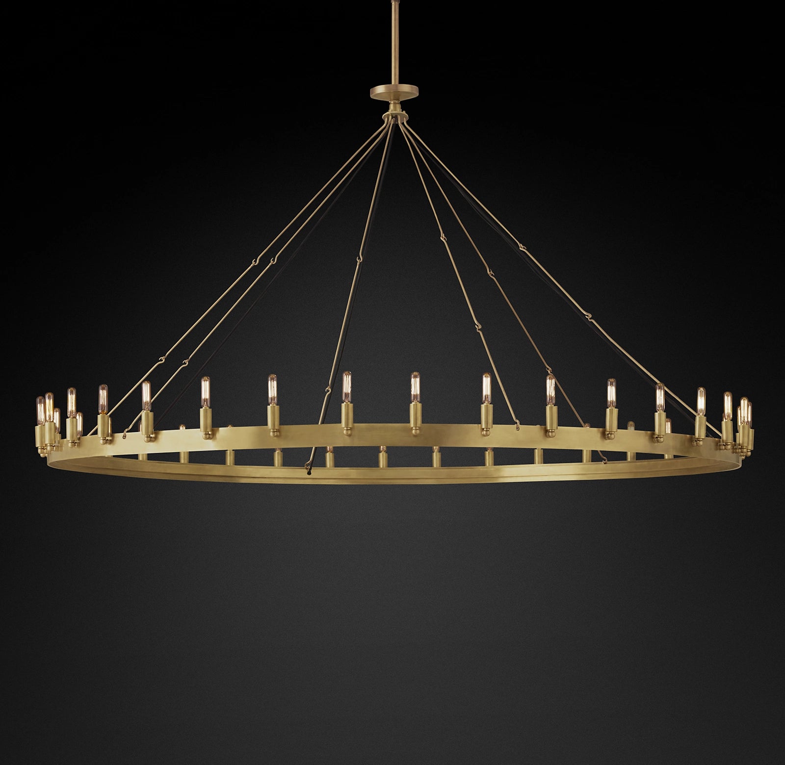 72 Inch Vintage Filament Tubular Candle Round Chandelier - Camino