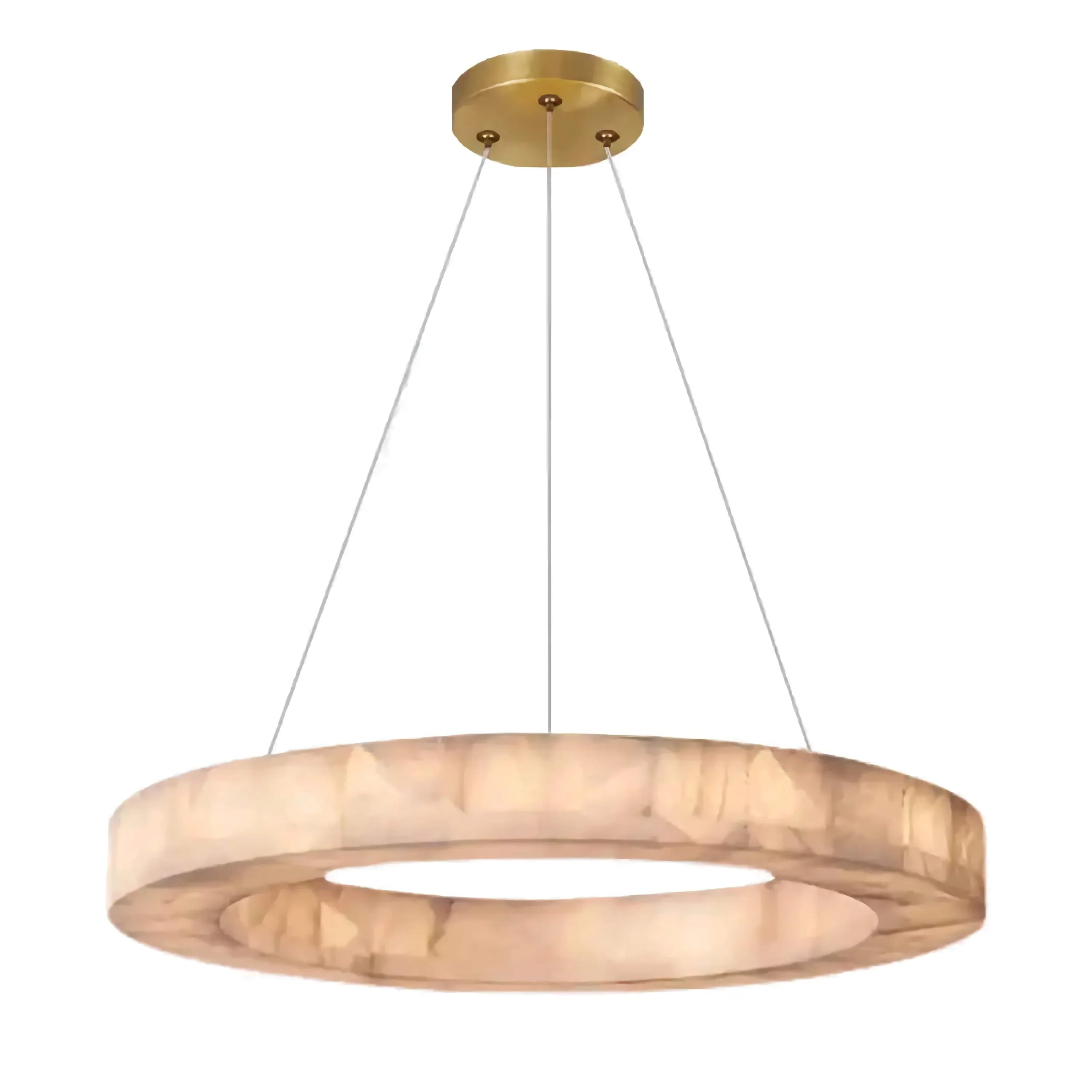 31 Inch Lueur Round Alabaster Chandelier - Rivage